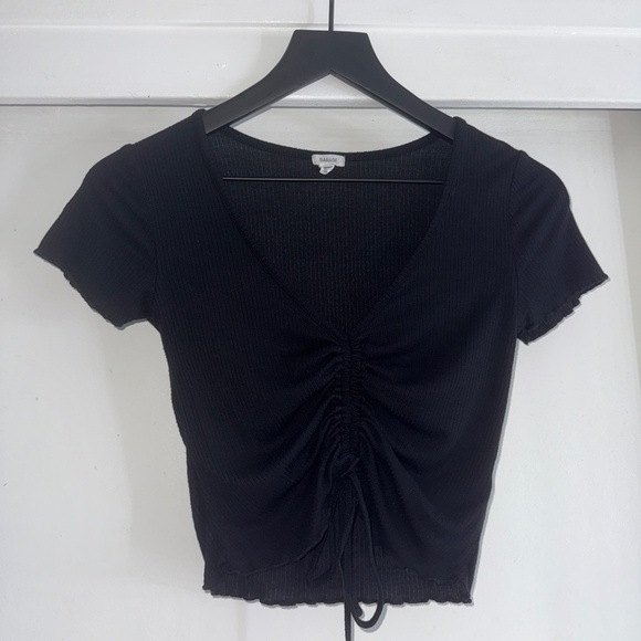 Garage Black Front Scrunch Short Sleeve Tee - Picture 1 of 4